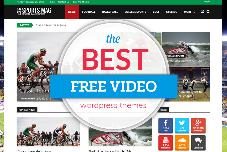 best free video wordpress themes