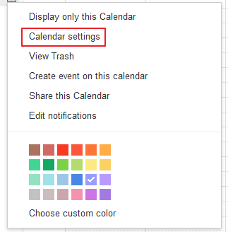 Embed Google Calendar - Calendar Settings