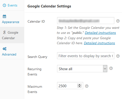 Embed Google Calendar - Simple Calendar - Google Calendar Plugin Calendar ID, Configured