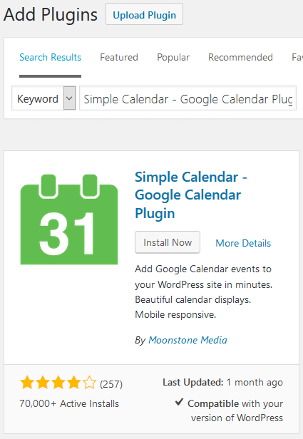 Embed Google Calendar - Simple Calendar - Google Calendar Plugin Installation & Activation