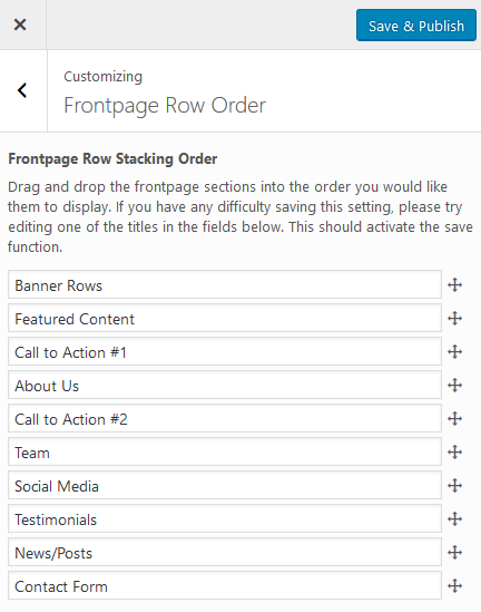 Venture - Customize Row Order