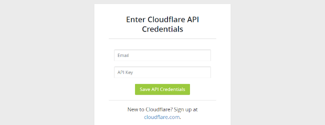 Enter account and API key