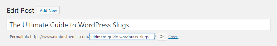 Edit slugs