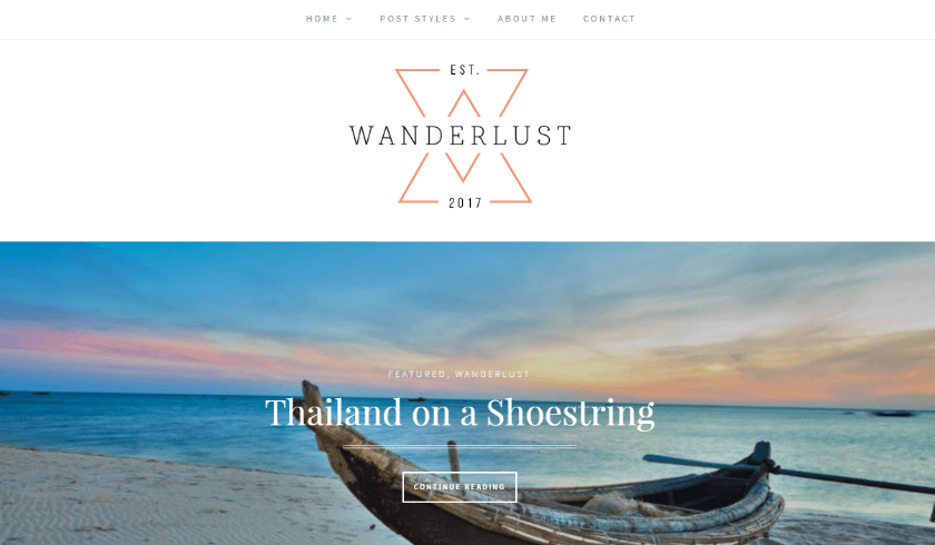 wanderlust travel blog theme