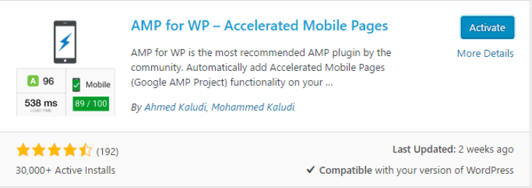 Install AMP for WP