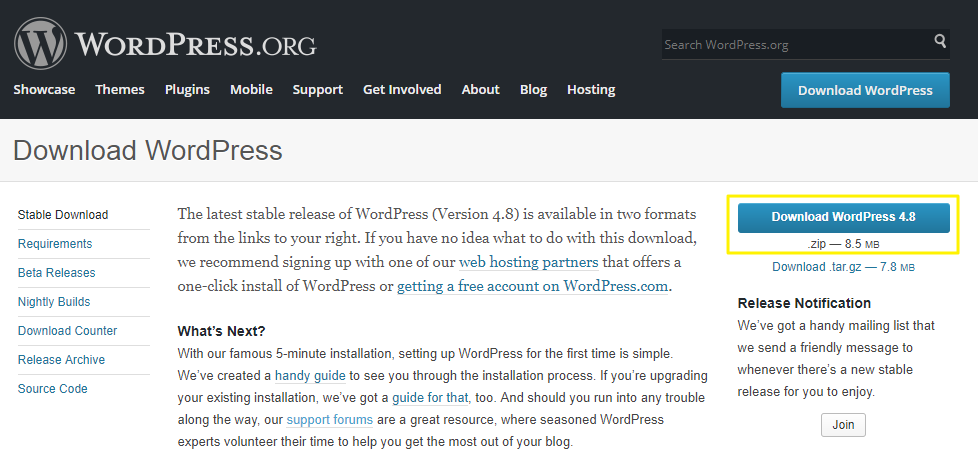 Download WordPress