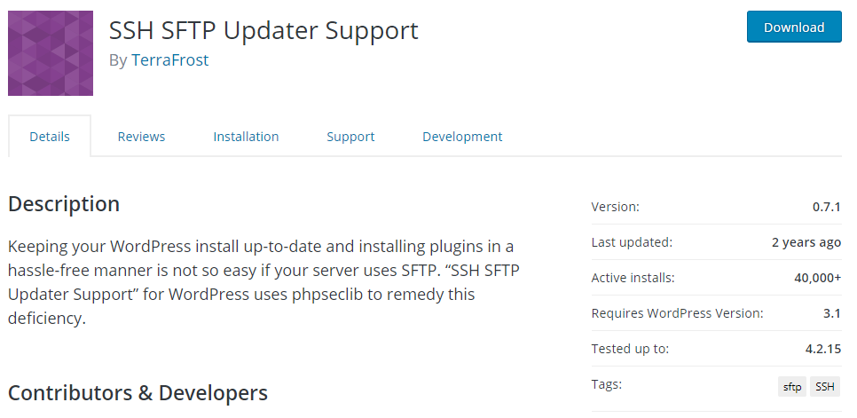 SSH SFTP Updater Support plugin