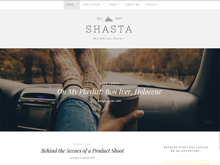 Shasta - A Responsive WordPress Theme For Lifestyle Bloggers