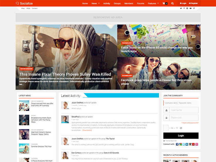 Wordpress Template For Social Networking Site