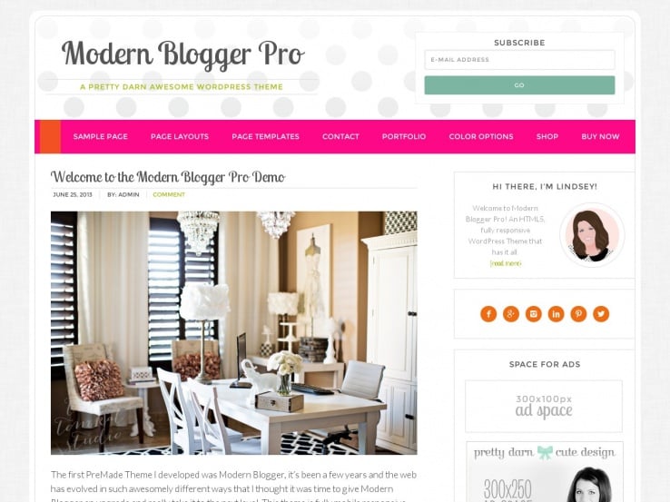 Modern Blogger Pro Theme