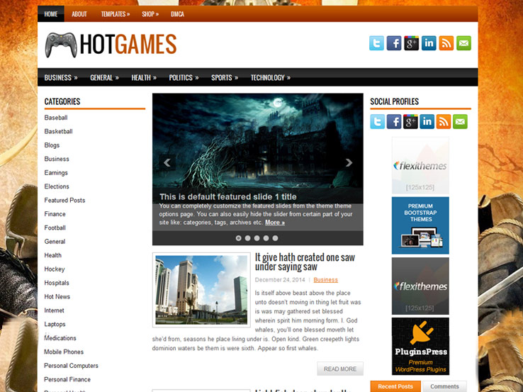 Free Gaming Portal WordPress Theme & Website Template