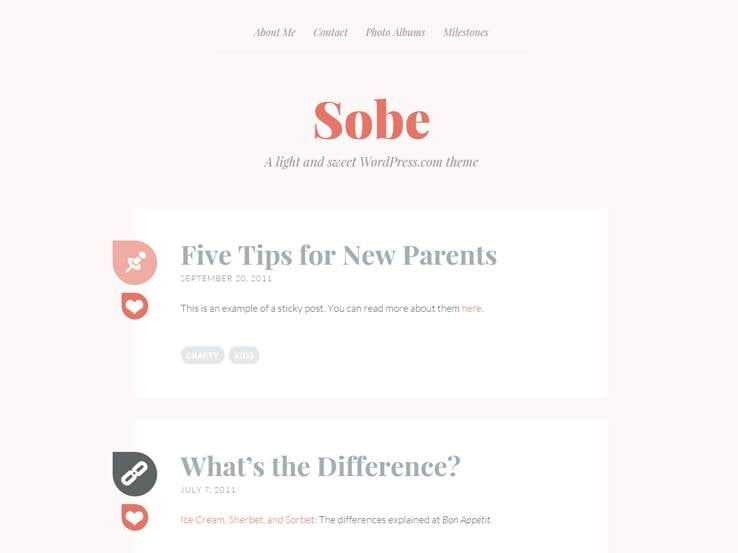 Sobe - Light and Sweet WordPress Theme