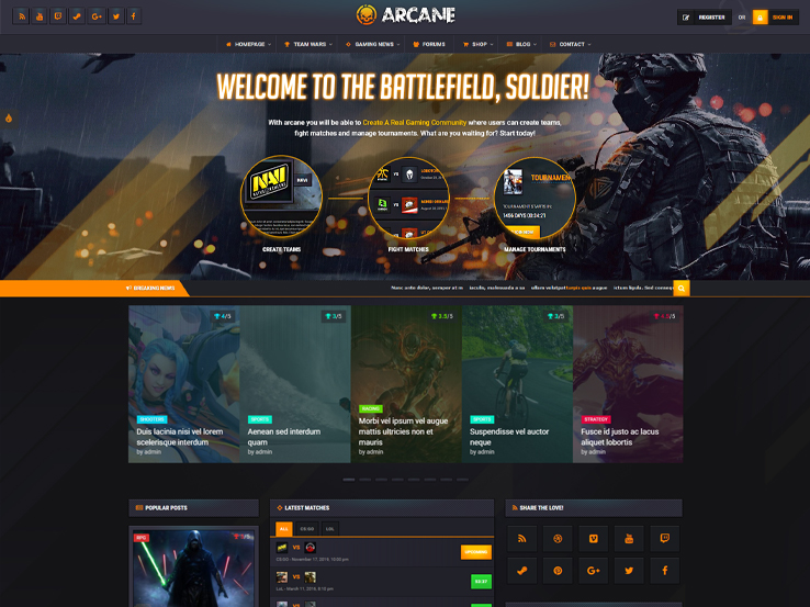 Free WordPress Themes For Gaming Website - Sparkle Themes